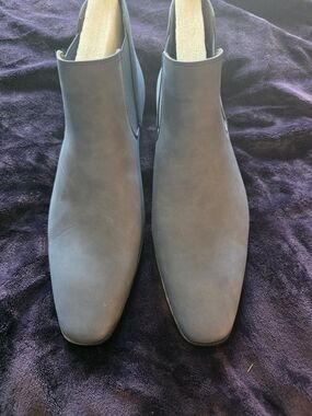 Men's Blue Soft Leather Chelsea Ankle Boots | Size 11 | Never Worn